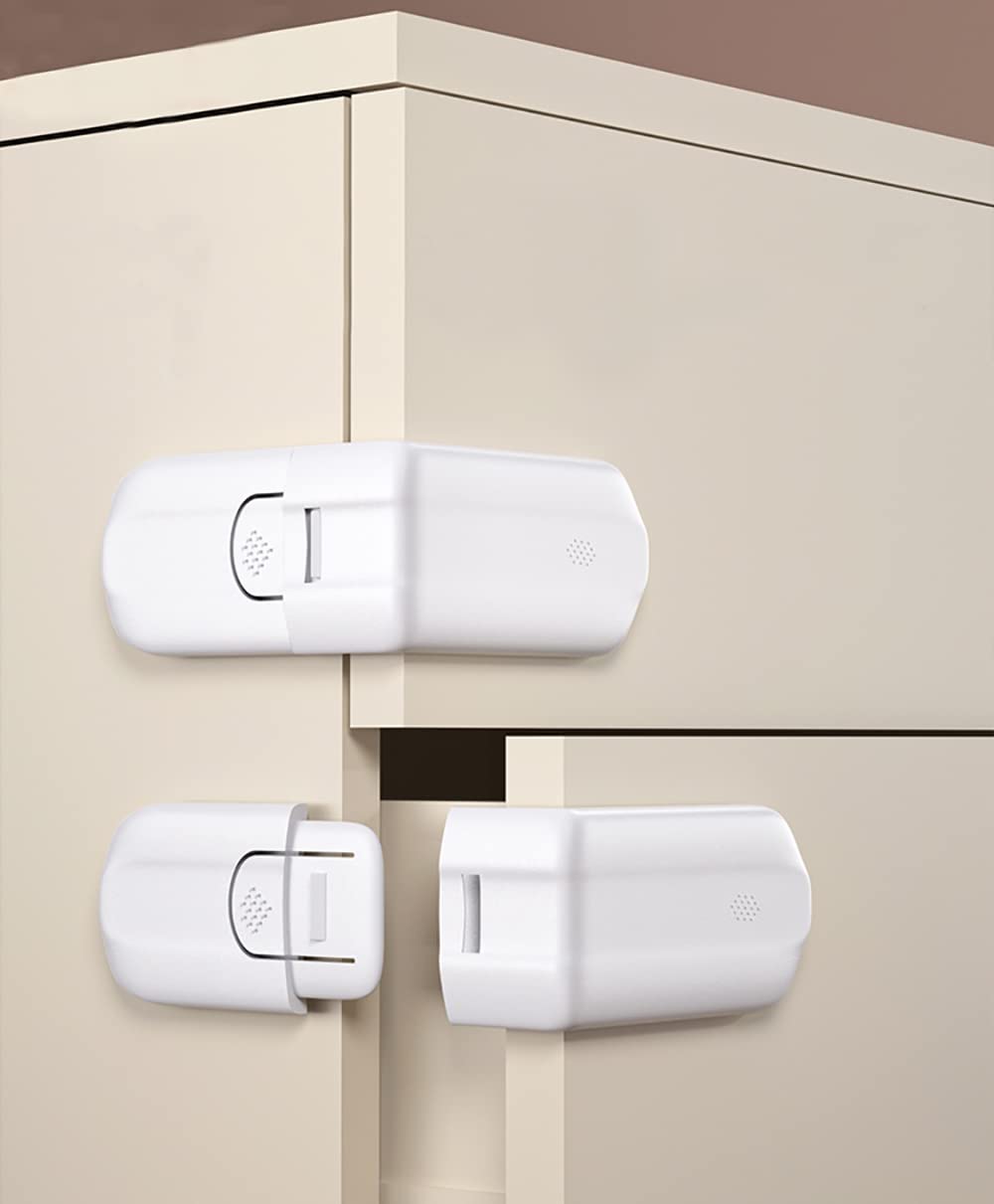 25 X CABINET LOCKS FOR CORNER, 6 PACK BABY SAFETY HIDDEN LOCK FOR CABINETS AND DRAWERS, EASY INSTALLATION, NO DRILLING REQUIRED - TOTAL RRP £175: LOCATION - RACK C