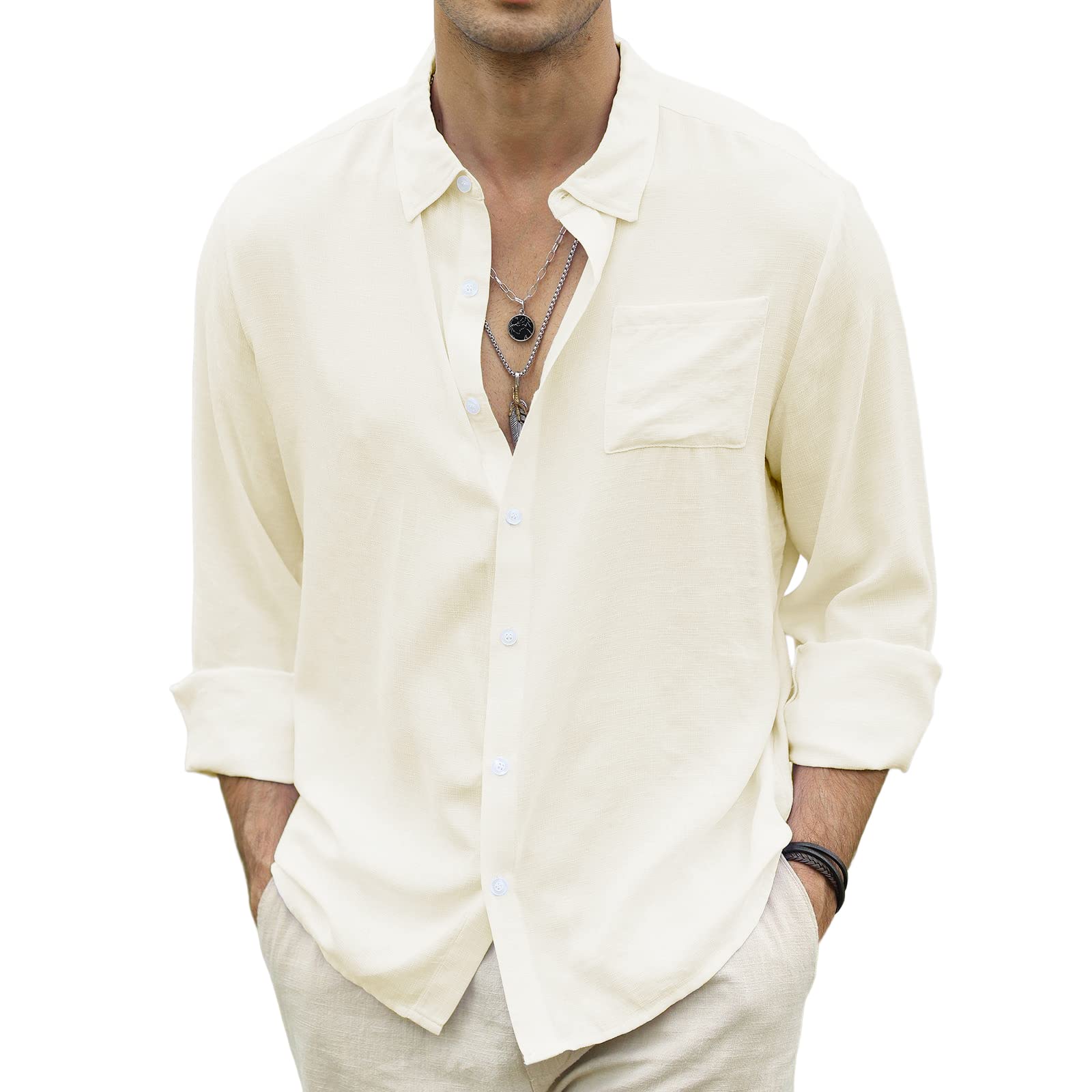 14 X MENS LINEN CASUAL SHIRTS : LOCATION - RACK A