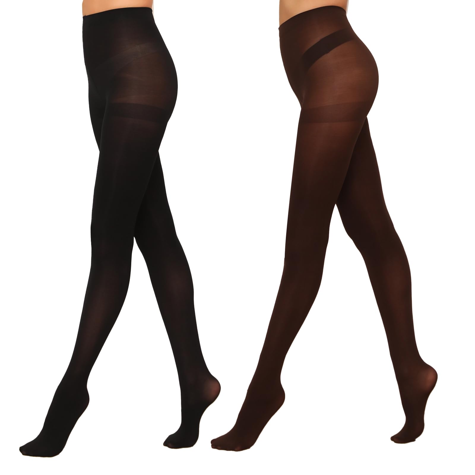 12 X YAGAXI SEMI OPAQUE CONTROL TOP PANTYHOSE FOR WOMEN - 2 PAIRS HIGH WAIST 40D WOMEN'S TIGHTS(COFFEE,L) - TOTAL RRP £120: LOCATION - RACK D