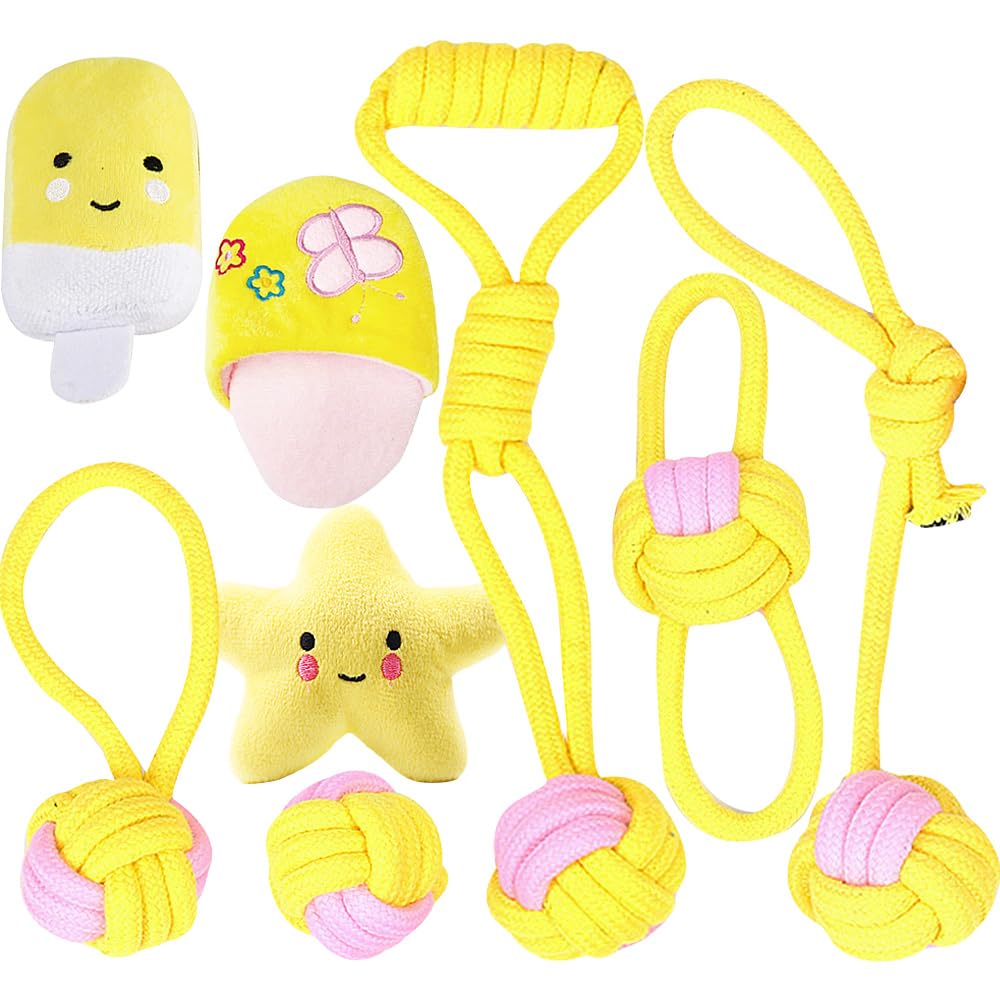 18 X 8PCS DOG TOYS FOR SMALL DOGS, PUPPY TEETHING TOYS FROM 8 WEEKS SMALL DOGS, DOG PLUSH TOYS, DOG ROPE TOYS SET FOR SMALL MEDIUEM DOGS - TOTAL RRP £135: LOCATION - RACK A