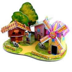 QUANTITY OF ASSORTED ITEMS TO INCLUDE DIYASY 3D PUZZLE WINDMILL HOUSE, PAPER MODEL KIT JIGSAW TOYS FOR KIDS BOYS GIRLS CHRISTMAS BIRTHDAY GIFT (WINDMILL HOUSE): LOCATION - RACK C