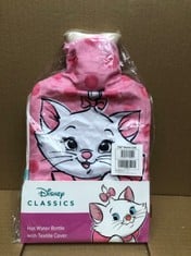 QUANTITY OF ASSORTED ITEMS TO INCLUDE DISNEY STITCH HOT WATER BOTTLE WITH FLEECE COVER - 1.7 OR 2 LITRE CAPACITY RUBBER HOT WATER BAG - COSY GIFTS FOR WOMEN (PINK MARIE): LOCATION - RACK C
