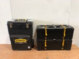 STANLEY FATMAX TOOLBOX WITH ASSORTED TOOLS TO INCLUDE 2 X HARDCASE STORAGE BOXES