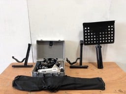 QUANTITY OF ASSORTED INSTRUMENTS STANDS TO INCLUDE ASSORTED HAND INSTRUMENTS WITH CASE