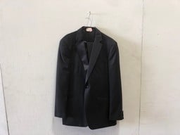 ALEXANDER DOBELL SUIT IN BLACK SIZE 42R TO INCLUDE PROTECTIVE SUIT BAG