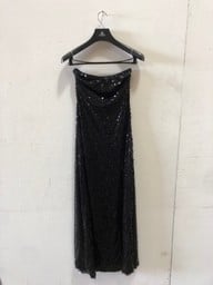 GODDESS BLACK SEQUINED EVENING GOWN SIZE 10