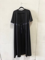 TFNC BLACK MAXI WRAP DRESS TO INCLUDE COAST BLACK TASSELLED EVENING GOWN SIZE 10