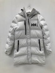 HELLY HANSEN COAT OFF-WHITE COLOUR SIZE XS (COLLAR A BIT STAINED) - LOCATION 13A.