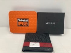 3 X WALLETS VARIOUS MAKES AND MODELS INCLUDING BLACK AND RED GUESS WALLET - LOCATION 6B.