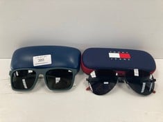 2 X SUNGLASSES VARIOUS MAKES AND MODELS INCLUDING GREEN LACOSTE MODEL L957S 301 - LOCATION 2B.