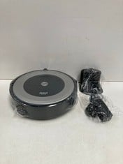 ROOMBA CLEANING ROBOT WITH CHARGING STATION BLACK AND SILVER (ERROR CODE) - LOCATION 1C.