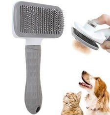 13 X DOG AND CAT BRUSH, PET GROOMING COMB WITH ONE-TOUCH SELF-CLEANING BUTTON, DAILY USE FOR MASSAGING AND CLEANING LOOSE HAIR AND DIRT, CAT HAIR BRUSH - LOCATION 42C.