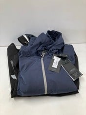 2 X GEOX JACKET NAVY BLUE SIZE 44 AND BLACK SIZE 48 - LOCATION 34A.