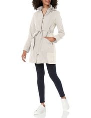 GUESS SOFTSHELL COAT - WOMEN'S CASUAL TRANSITIONAL JACKET, AUTUMN TO WINTER WARDROBE, STONE, XL - LOCATION 6A.