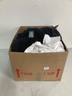 BOX OF ASSORTED CLOTHES INC MOSS SHIRT - 37/14.5