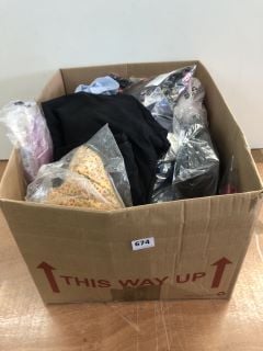 BOX OF ASSORTED CLOTHES INC BLUE SHIRT