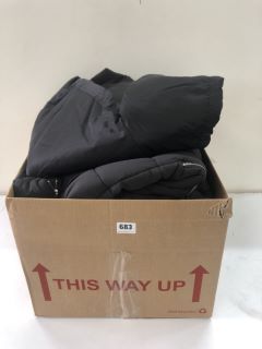 BOX OF BLACK PUFFER COATS