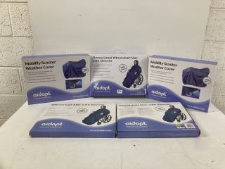 5 X AIDAPT PRODUCTS TO INCLUDE FLEECE LINED WHEELCHAIR MAC WITH SLEEVES