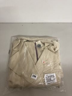 DESIGNER HIGHLANDS SOLID PEACOAT BUTTONED JACKET IN BEIGE - SIZE L