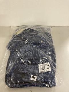 PRINTED QUILTED JACKET IN BLUE - SIZE 16