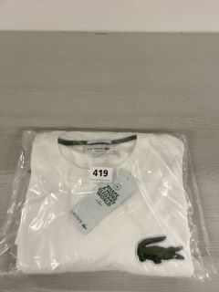 LACOSTE LOOSE FIT SHIRT IN WHITE SIZE L