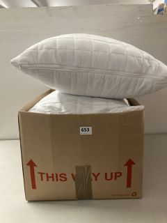 BOX OF WHITE PILLOWS