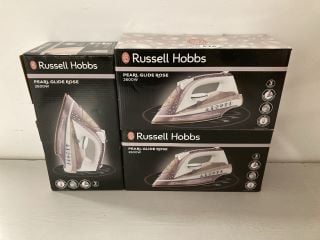 3 X RUSSELL HOBBS PEARL GLIDE ROSE IRONS