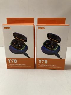 2 X NEW TREND Y70 TRUE WIRELESS HEADSET