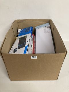 BOX OF ASSORTED ITEMS TO INCLUDE ASDA TECH WIRELESS MOUSE & KEYBOARD COMBO