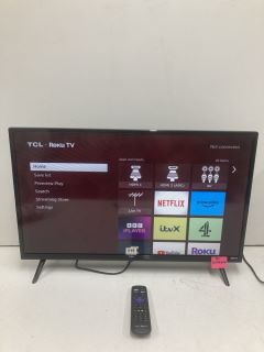 TCL 32" TV MODEL 32RS530K (WITH POWER LEAD, WITH STAND, NO REMOTE)