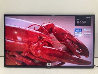 SAMSUNG 32" TV MODEL QE-32Q50A (WITH REMOTE AND POWER LEAD, NO STAND, SCRATCH ON SCREEN, CASE DAMAGE)