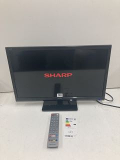 SHARP 24" TV MODEL 1T-C24EEX (WITH STAND, WITH REMOTE, WITH POWER LEAD)