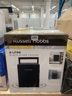 RUSSELL HOBBS BLACK GLASS 8L COOLER