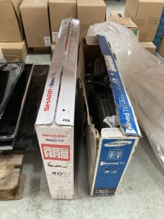 2 X TELEVISIONS, SHARP AND SAMSUNG, FOR SPARES OR REPAIR ONLY