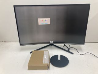 SAMSUNG 32" CURVED MONITOR MODEL U32R590CWP (WITH POWER LEAD AND STAND, DISPLAY FAULT)