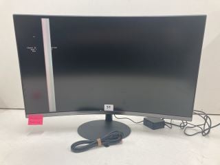 SAMSUNG 27" CURVED MONITOR MODEL S27C390EAU (WITH STAND AND POWER LEAD, LINE ON SCREEN)