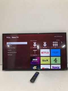 TCL 40" TV MODEL 40RS530K (NO STAND, NO POWER LEAD, WITH REMOTE)