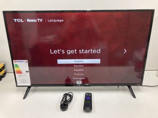 TCL 40" TV MODEL 40RS530K (WITH STAND, WITH POWER LEAD, WITH REMOTE)