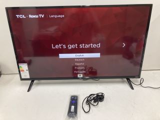 TCL 40" TV MODEL 40RS530K (WITH STAND, WITH POWER LEAD, WITH REMOTE)