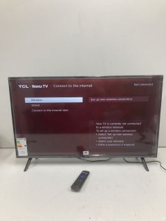 TCL 40" TV MODEL 40RS530K (WITH STAND, NO POWER LEAD, WITH REMOTE)