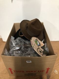 QTY OF ASSORTED ITEMS INC COWBOY HAT