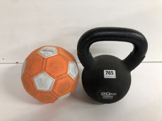 2 X ASSORTED ITEMS INC 20KG DUMBBELL