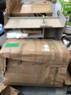 PALLET OF ASSORTED ITEMS INC WOODEN CABIN