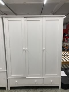 JOHN LEWIS WILTON THREE DOOR TWO DRAWER WARDROBE IN WHITE