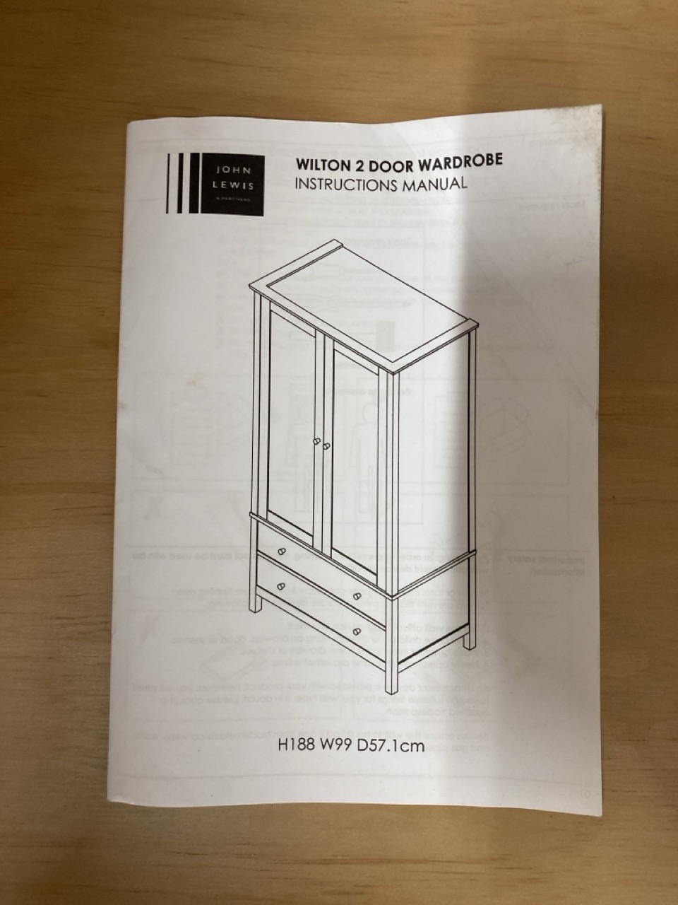 John Pye Auctions JOHN LEWIS WILTON TWO DOOR TWO DRAWER WARDROBE IN OAK