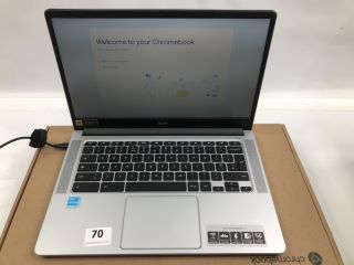 ACER CHROMEBOOK  314 128GB EMMC LAPTOP IN PURE SILVER: MODEL NO N21Q7 (WITH BOX & CHARGE UNIT). INTEL PENTIUM  SILVER  N6000, 4GB RAM,   [JPTN40228]