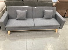2 SEATER SOFA BED GREY COLOUR (BROKEN IN THE BACK).