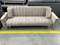 SOFA BED 3 PL. REINE PINK COLOUR (DAMAGED IN FRONT SEAT).