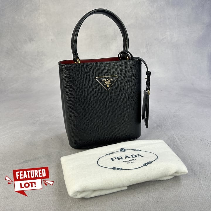 Prada Panier Small Saffiano Bag With Dust Bag - Dimensions Approximately 17x19x11cm (VAT ONLY PAYABLE ON BUYERS PREMIUM)
