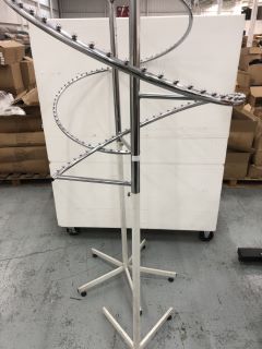 2 X CHROME SPIRAL CLOTHES DISPLAY RAILS